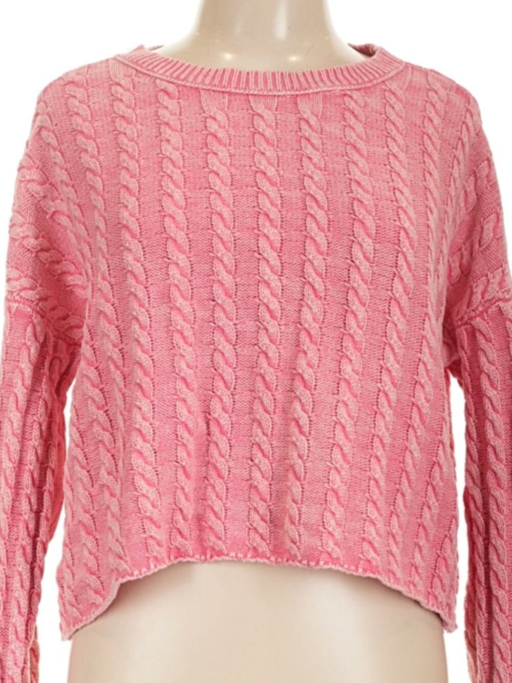 Lucky Brand - Distressed Cable-Knit Sweater